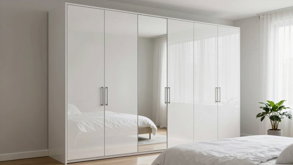 space saving elegant mirror wardrobe