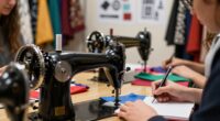 students research sewing machines