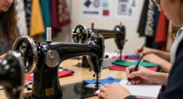 students research sewing machines