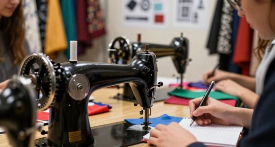 students research sewing machines