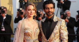 Halsey and Fiancé Avan Jogia Coordinate in Rahul Mishra Couture at Gold Gala