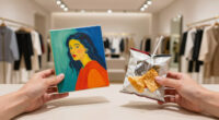 The moment I knew: I gave her one of my paintings, she gave me an empty chip packet