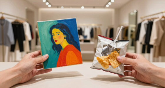 The moment I knew: I gave her one of my paintings, she gave me an empty chip packet